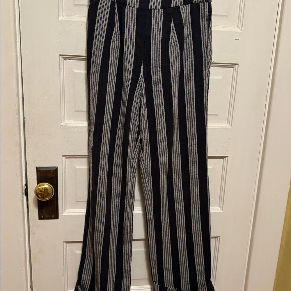 Ace & Jig Woven Textile Striped Black and White Women's Pants